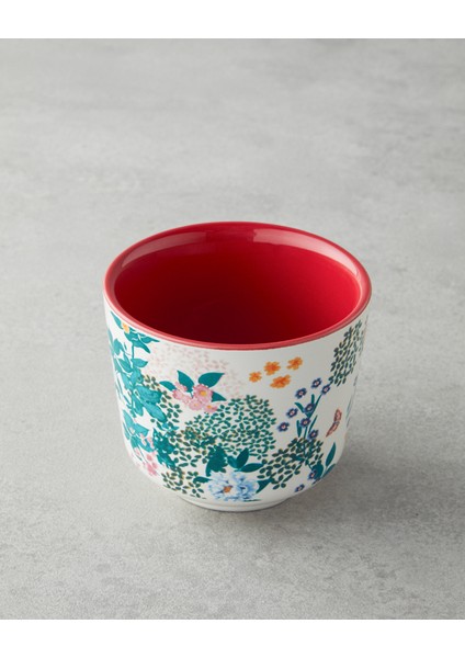 Artistic Flower Seramik 2'li Bardak 270 ml Kırmızı