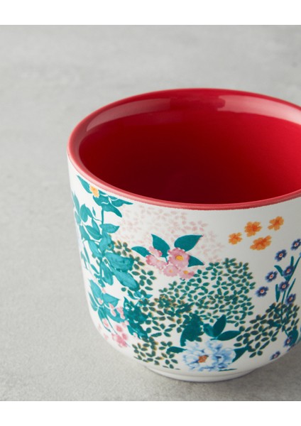 Artistic Flower Seramik 2'li Bardak 270 ml Kırmızı