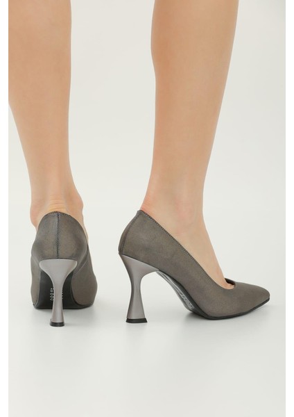 Kadın Platin Renkli Topuklu Stiletto