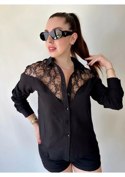 Kadın Püskül Detay Poplin Gömlek Bluz Fırsat Ürün