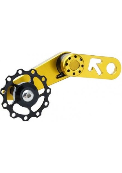 Altın Tarzı Katlanır Bisikletler Için Alüminyum Alaşım Tek Hız Zincir Gerdirici Paslanmaz Çelik Yaylı Bisiklet Arka Aktarıcı Zincir Kılavuzu (Yurt Dışından)