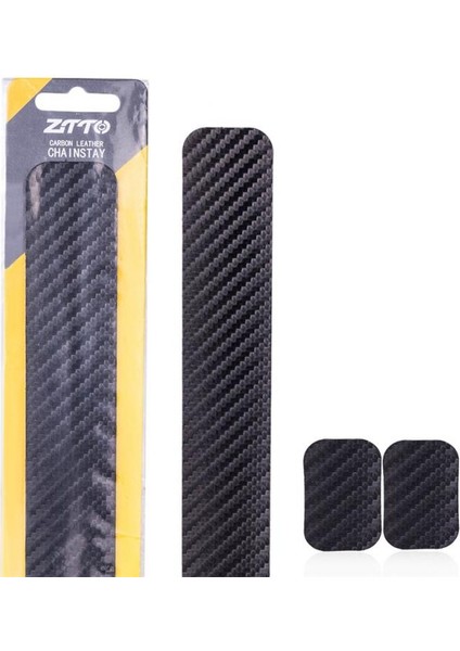 Karbon Desen Stili Ztto Yol Dağ Bisikleti Zincir Koruma Sticker Arka Alt Çatal Sticker Çerçeve Koruma Sticker Siyah Karbon Desen Anti-Çizik (Yurt Dışından)