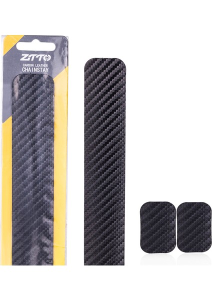 Karbon Desen Stili Ztto Yol Dağ Bisikleti Zincir Koruma Sticker Arka Alt Çatal Sticker Çerçeve Koruma Sticker Siyah Karbon Desen Anti-Çizik (Yurt Dışından)
