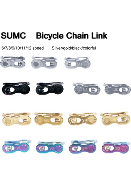 Altın 9s Stili Sumc Bisiklet Hızlı Bağlantı Zinciri 12V Mtb Zinciri 11V 10V 9V 8V Yol Dağ Bisikleti Güncel Güç Bağlantısı Hız Bisikletçilik (Yurt Dışından) fiyatları