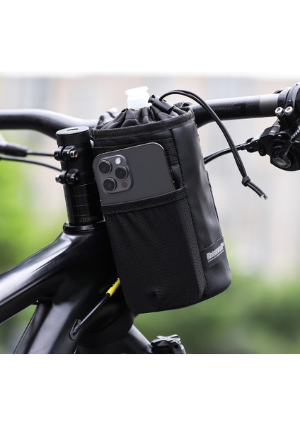 RK9100-SIYAH(1 Adet) Stili Rhinowalk Bisiklet Gidon Çantası Su Şişesi Bisiklet Çantası Atıştırmalık Saklama Bisiklet Seyahati Işe Gidiş Dönüş Izole Kettle Kılıfı (Yurt Dışından) modelleri
