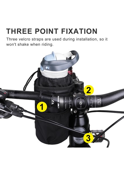 RK9100-SIYAH(1 Adet) Stili Rhinowalk Bisiklet Gidon Çantası Su Şişesi Bisiklet Çantası Atıştırmalık Saklama Bisiklet Seyahati Işe Gidiş Dönüş Izole Kettle Kılıfı (Yurt Dışından) fırsatları