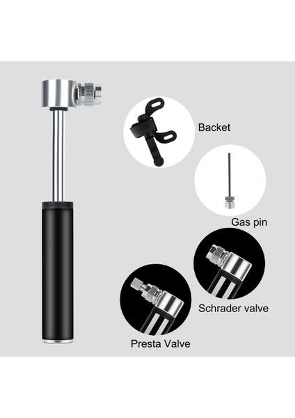 Kırmızı Stil Bisiklet Mini Hava Pompası El Bisiklet Lastik Pompası Alüminyum Alaşımlı Evde Yeniden Kullanılabilir Balon Hortum Top Kompresörü Gümüş (Yurt Dışından)
