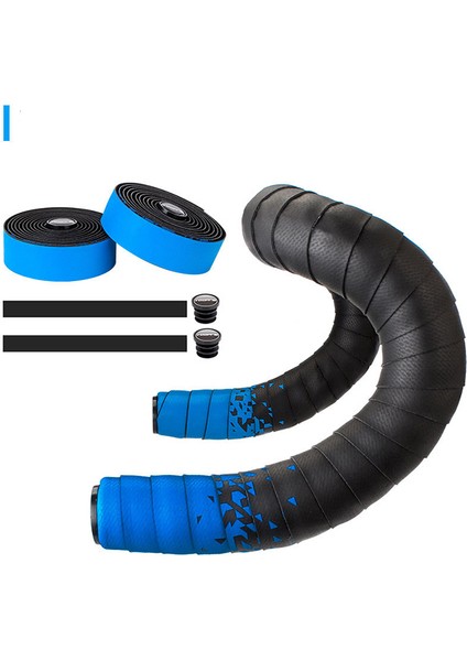 Siyah-Mavi Tarzı Bisiklet Direksiyon Bandı Eva Pu Gronge Bisiklet Tutma Kolu Bandı Yol Bisikleti Bisiklet Anti-Patinaj Anti-Titreşim Sarma Bandı (Yurt Dışından)