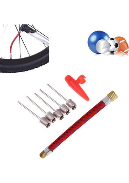 Yeni Hava Pompası Hortumu Uç Hava Pompası Hortumu Tm Uzatma Hortumu Kırmızı Kauçuk Gümüş Lastik Inflate Adaptör Pompalar (Yurt Dışından) fırsatları