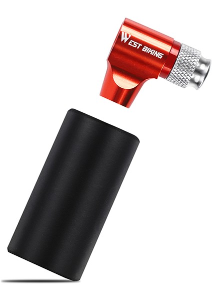 Kırmızı Stil Bisiklet Şrader Presta Adaptörü Için Co2 Pompası Taşınabilir Bisiklet Mini Hava Pompası Inflator Alüminyum Lastik Tüp El Pompası Co2 Kartuşu Yok (Yurt Dışından)