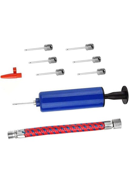 Mavi Stil 4 Renkli Top Pompası Seti El Pompası Inflator Taşınabilir Top Şişirme Pompası Araçları ile Hava Hortumu (Yurt Dışından)