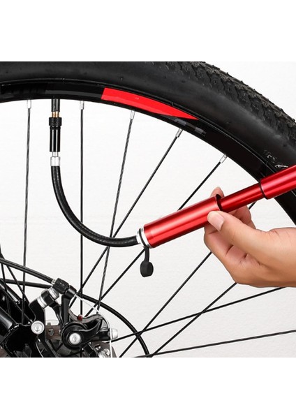 Kırmızı Stil Taşınabilir Bisiklet Pompası Mini El Pompası Bisiklet Hava Pompası Top Lastik Şişirici Yüksek Basınçlı Kompakt Hafif Bisiklet Lastik Pompası (Yurt Dışından)