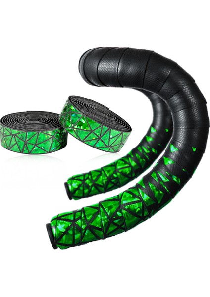 Yeşil Stil Yol Bisikleti Direksiyon Askıları Dağ Bisikleti Bandı Şok Emme Ter Absorbe Renkli Kaymaz Nefes Alabilen Direksiyon Bandı (Yurt Dışından)