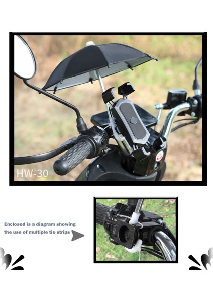 Siyah Stil Mini Motosiklet Telefon Tutucu Yağmurluk Şemsiye Güneşlik Şemsiye Mini Oyuncak Motosiklet Şemsiye Motosiklet Süsleme Bisiklet Aksesuarları (Yurt Dışından) indirimleri