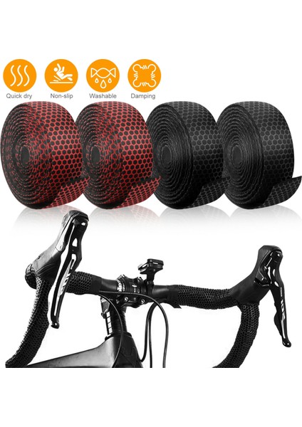 Siyah Stil Yeni Bisiklet Direksiyonu Yol Bisikleti Kaymaz Silikon Jel Eva Şok Emme Direksiyon Bandı Sarma Uç Takma Bisiklet Direksiyonu (Yurt Dışından) fiyatları