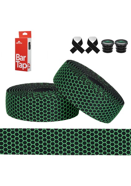 Petek Yeşili Tarzı 2 Adet Kaymaz Bisiklet Direksiyon Bandı Pu Eva Şok Emici Yol Bisikleti Titreşim Önleyici Sarma Bisiklet Aksesuarları (Yurt Dışından)