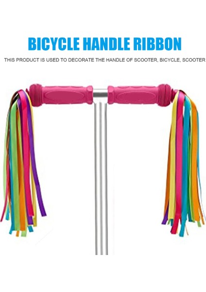 3 Adet Bir Stil Çocuklar Için Scooter Denge Bisikleti Süs Kurdeleli Bisiklet Direksiyonu Renkli Püsküllü Şeritler Sarı Pembe Mor (Yurt Dışından)