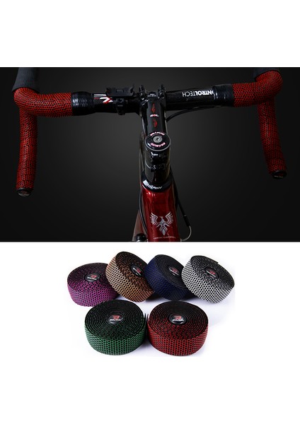 Kırmızı Stil Ultrahafif Yol Bisikleti Direksiyon Bandı Balpeteği Tasarımı Kaymaz Eva Şok Emici Bisiklet Direksiyon Bandı Bisiklet Aksesuarları (Yurt Dışından) fiyatları