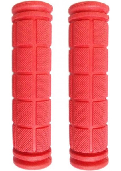 Kırmızı Stil 1 Çift Bisiklet Direksiyonu Silikon Tek Renk Oluk Tasarımı Direksiyon Bandı Evrensel Kaymaz Bisiklet Direksiyonu Kılıfı (Yurt Dışından)