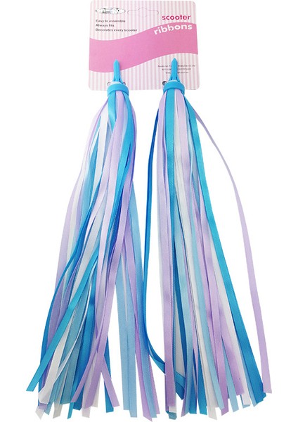 Gök Mavisi Tarzı 1 Çift Bisiklet Direksiyon Süslemesi Renkli Çocuk Bisikleti Tutma Kolu Kurdeleleri Scooter Direksiyon Süslemeleri Scooter Aksesuarları (Yurt Dışından)