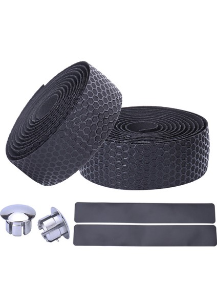 Siyah Stil 2 Adet Bisiklet Direksiyon Bandı Taşınabilir Dağ Bisikletleri Şok Emici Amortisör Sarım Yol Bisiklet Sürme Yedek Set Siyah (Yurt Dışından)