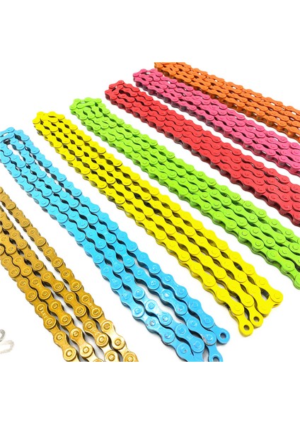 Sarı Stil Tek Hızlı Zincir Biciklet Bmx Zincir 98L Şehir Retro Bisiklet Üç Tekerlekli Zincir Kırmızı Pembe Altın Turuncu Mavi Sarı (Yurt Dışından)