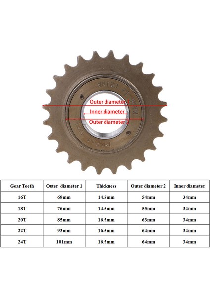 18T Tarzı Bmx Bisikleti T Dişli Tek Hızlı Freewheel Dişli (Yurt Dışından)