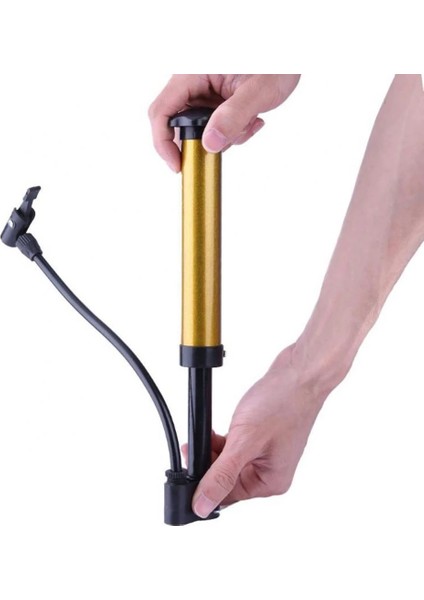 1 Adet Altın Tarzı Bisiklet Pompası Hava Top Pompası Inflator Iğne Adaptörü ile Çok Fonksiyonlu Taşınabilir Top Mini Yüksek Basınçlı Bisiklet Aksesuarları (Yurt Dışından)