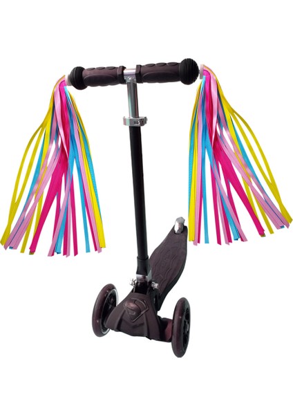 Sarı Stil Çocuk Bisikleti Direksiyonu Renkli Süsler Denge Scooter Bisiklet Direksiyonu Süsleri Püsküller Şerit Aksesuarlar Erkek Kızlar Için (Yurt Dışından)