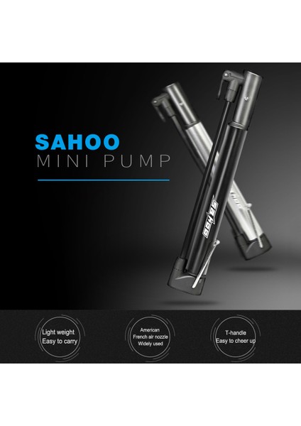 Siyah Stil Sahoo Mini Bisiklet El Pompası Alüminyum Alaşımlı Bisiklet Lastik Dolum Aparatı Schrader Presta Valf Mtb Yol Bisiklet Pompası (Yurt Dışından)