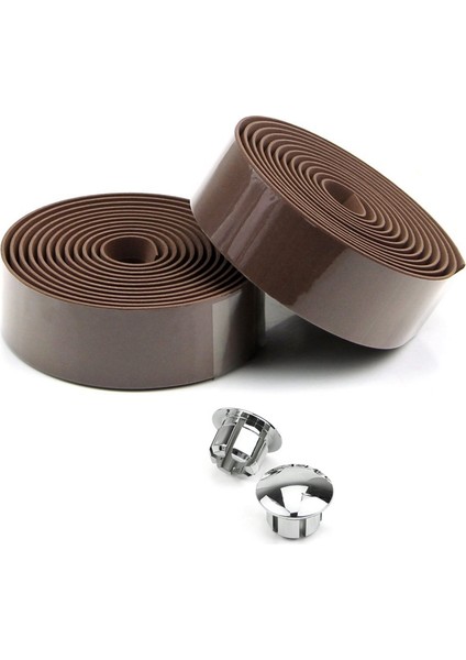 Sarı Stil 2 Çift Yol Bisikleti Cork Direksiyon Sapı Tutma Bandı Sarma + 4 Sap Fişi, Beyaz & Kahverengi (Yurt Dışından) fırsatları