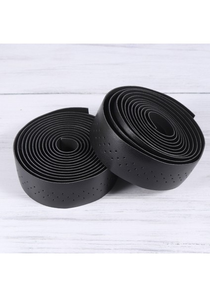 Siyah Stil Bisiklet Kolu Bandı Sap Sarımı Pu Wrapscycling Kavrama Yumuşak Yol Yapışkan Kayış Kapak Dekor Şeritler Emici Pedli Saplar (Yurt Dışından)