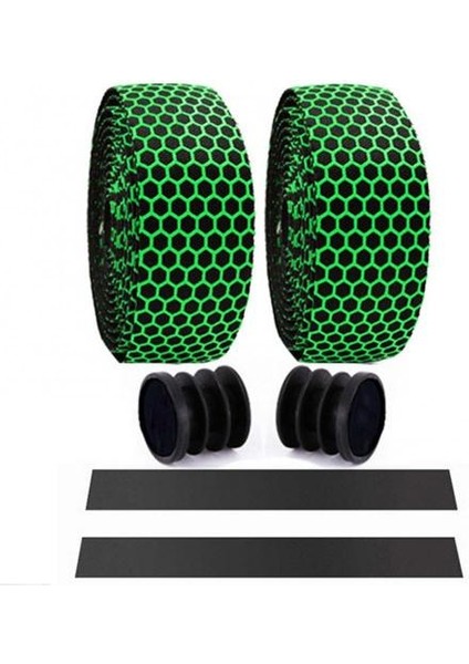 Yeşil Stil Yol Bisikleti Direksiyon Bandı Kaymaz Balpeteği Tasarımı Bisiklet Direksiyon Bandı Sarma Sabitleme Kayışları Bisiklet Aksesuarı (Yurt Dışından)