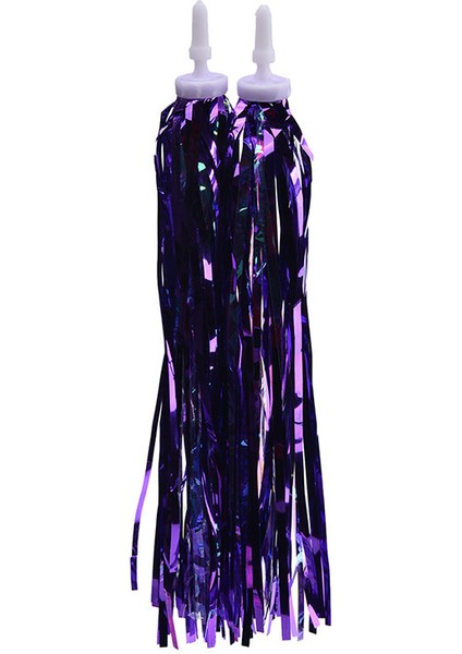 Mor Tarzı Bisiklet Direksiyon Püskülü Bisiklet Tutma Kolları Süsleme Pe Şeritler Üç Tekerlekli Çocuk Kız Scooter Tutma Kolları Püsküller 1 Çift (Yurt Dışından)