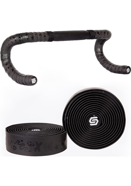 Siyah Stil Yol Bisikleti Guidon Bandı Işıldayan Bisiklet Sürme Aksesuarları Için Pu Kaymaz Yarış Bisikleti Bandajları (Yurt Dışından)