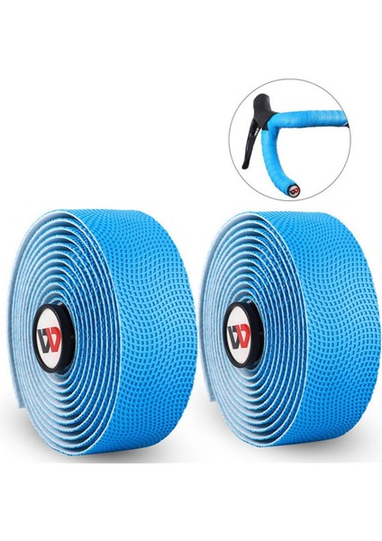 Mavi Stil Yüksek Bisiklet Direksiyon Bandı Şok Emilim Kaymaz Direksiyon Bantları Bisiklet Sargı Uç Fiş Aksesuarları (Yurt Dışından)