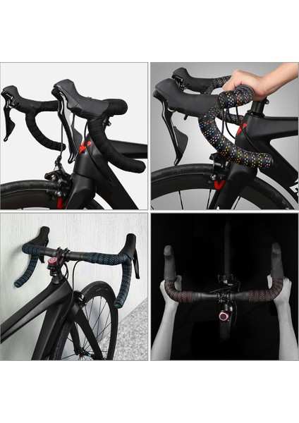 E Tarzı Yol Bisikleti Direksiyon Bandı Kaymaz Bisiklet Direksiyon Kolu Sargısı Biking Taşınabilir Toz Geçirmez Bisiklet Parçası Sargı Uç Fişi (Yurt Dışından) fırsatları