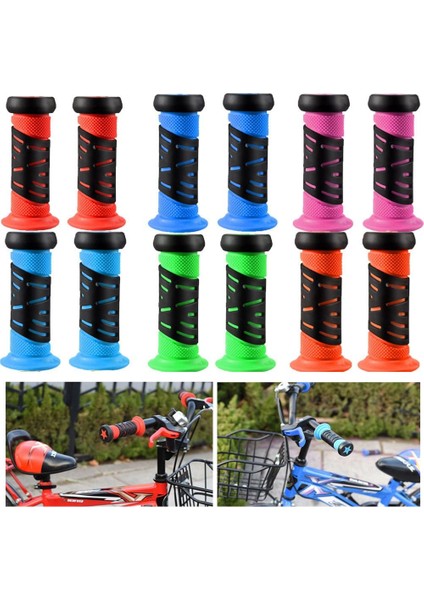 Sarı Stil 1 Çift Kauçuk Tutma Kolu Kavramaları Renkli Mavi Kırmızı Kaymaz Çocuklar Bisiklet Denge Bisikleti Üç Tekerlekli Scooter El Kolu (Yurt Dışından)