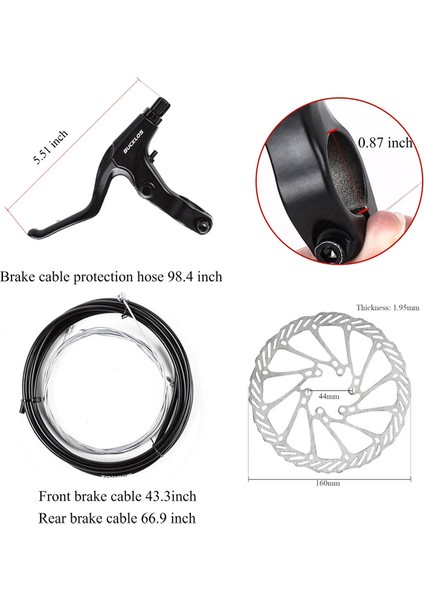 Fren Kolu-Kablo Stili Bucklos Bisiklet Disk Fren Seti Pm Bisiklet Fren Kollu Alüminyum Alasım Yol Mtb Frenleri Kablolu Fren Rotoru ile (Yurt Dışından)