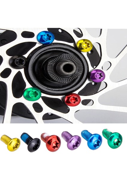 Sarı Stil Renkli Bisiklet Disk Fren Rotoru Torx Civata T25 Mtb Bisiklet Alaşım Çelik Disk Fren Rotoru Sabitleme Vidaları Aksesuarı (Yurt Dışından)