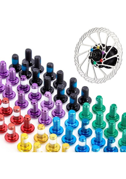 Siyah Stil Lot Bisiklet Disk Fren Rotor Cıvata T25 Torx M5*10 Paslanmaz Çelik Sabitleme Vidası Disk Fren Mtb Bisiklet Aksesuar Parça Aracı (Yurt Dışından)