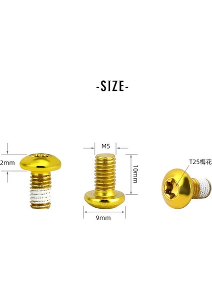 Siyah Stil Lot Bisiklet Disk Fren Rotor Cıvata T25 Torx M5*10 Paslanmaz Çelik Sabitleme Vidası Disk Fren Mtb Bisiklet Aksesuar Parça Aracı (Yurt Dışından)