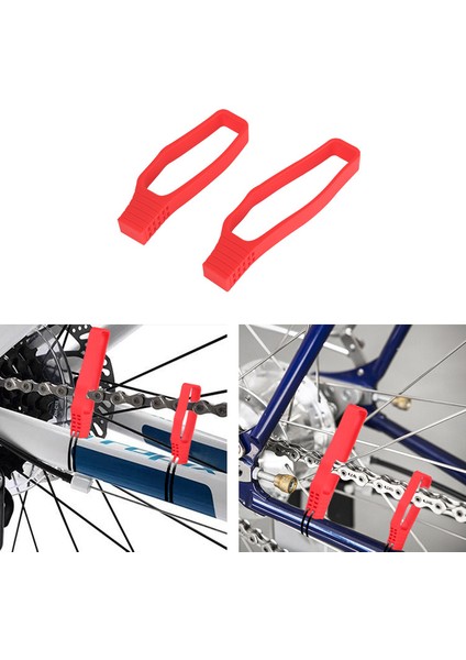 Kırmızı Stil 1 Çift Kauçuk Bisiklet Zincir Koruma Bisiklet Zincir Koruma Zincir Korumalı Ped Zincir Koruması (Yurt Dışından)