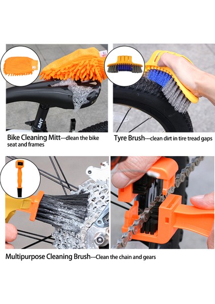 Bir Stil Bisiklet Zincir Temizleyici Bisiklet Motorsiklet Temizleme Fırça Kiti Bisiklet Dağ Bisikleti Yıkama Aracı Seti Bisiklet Tamir Araçları Aksesuarları (Yurt Dışından)