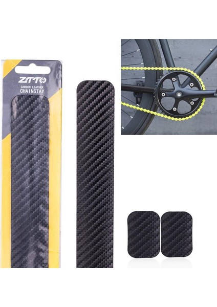Ztto Bisiklet Zincir Koruma Sticker Mtb Bisiklet Bakım Zincir Sticker 22CM Anti-Çizik Levha Şasi Koruyucu Karbon Bant Film Aracı (Yurt Dışından)