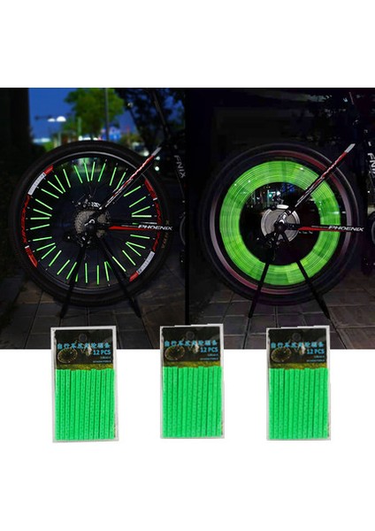 36 Adet Yeşil Tarzı Pcs Bisiklet Sürme Tekerlek Jant Konuş Montajı Klip Tüp Su Geçirmez Uyarı Işık Şerit Reflektör Yansıtıcı Açık Bisiklet 75MM (Yurt Dışından)