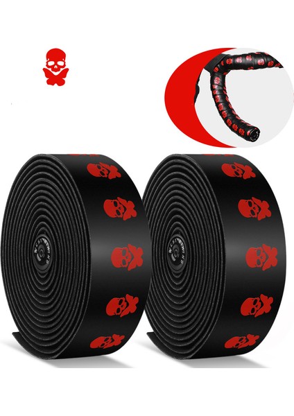 Kırmızı Stil Bisiklet Direksiyon Bandı Bisiklet Aksesuarları Yol Bisikleti Şok Emici Kaydırmaz Sargı Kayışı Ekipmanı (Yurt Dışından)