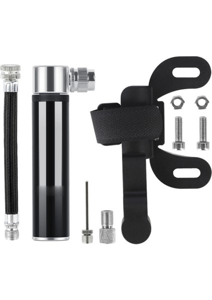 Siyah Stil Katlanabilir Alüminyum Alaşım Bisiklet El Pompası Mini Bisiklet Pompa Top Lastik Şişirici Schrader Presta Valf Mtb Yol Bisikleti Pompası (Yurt Dışından)
