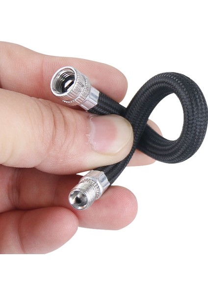 Siyah Stil 2 Adet Bısıklet Pompası Uzatma Hortumu Şişirme Tüp Boru Kordon Bisiklet Pompalama Servis Parçaları Daha Uzun Kullanımader Av Valfi (Yurt Dışından) fırsatları