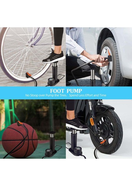 B Tarzı Bisiklet Pedalı Yüksek Basınçlı Pompa Mini-Taşınabilir Elektrikli Araç Motosiklet Ev Pedal Inflator (Yurt Dışından) fiyatları